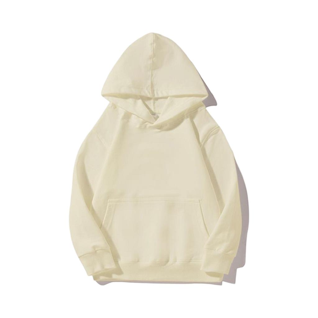 Pullover Hooded Sweatshirt Unisex Casual Long Sleeve Solid Basic Design Kangaroo Pocket Comfortable Fit Top