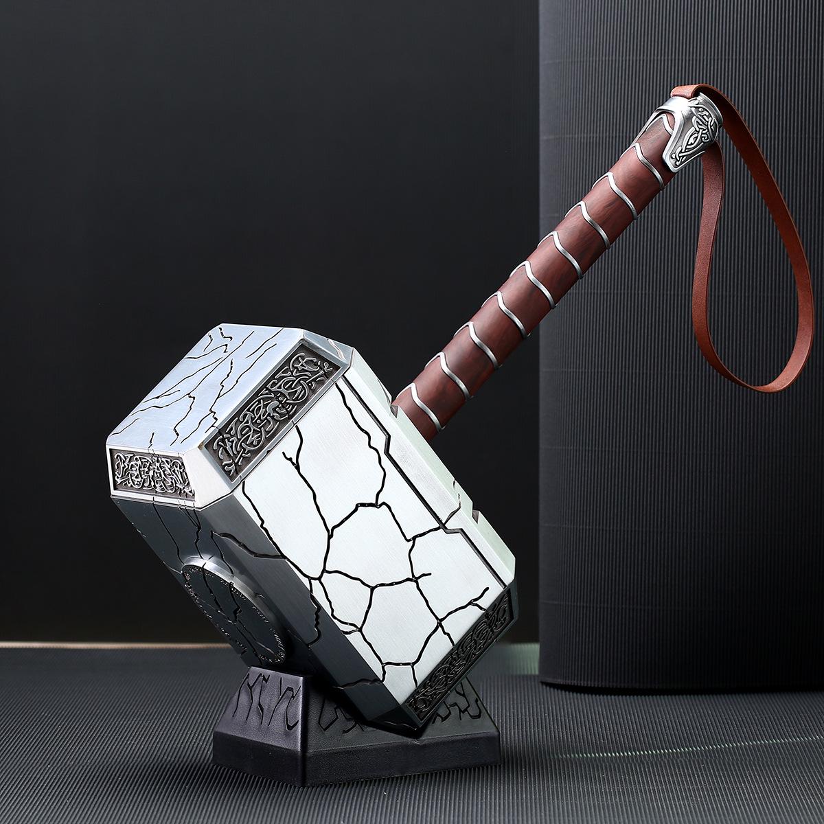 

Thor s Hammer Figure: Luminous Metal Model with Cracked Effects, Desktop Ornament One Size