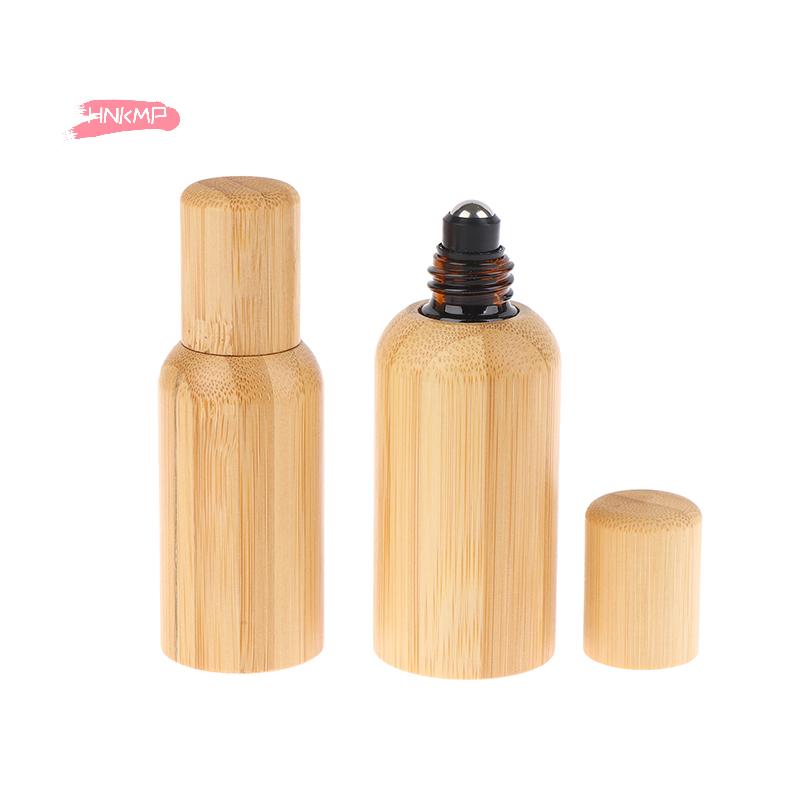 Bambu Glas Roll-on Flaska 1 st 10/20/30/50/100 ml Eterisk Olja Parfym Återfyllningsbar med Rullkula Lock