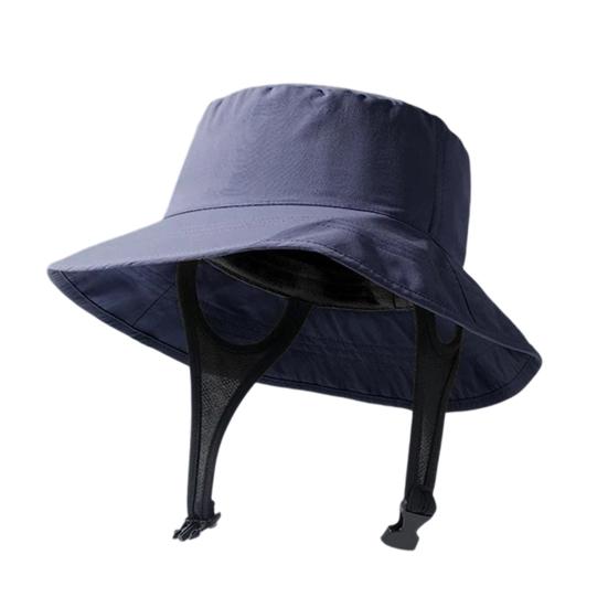 Women Summer Fisherman Hat Breathable Large Brim Sun Protection Hat темно-синий