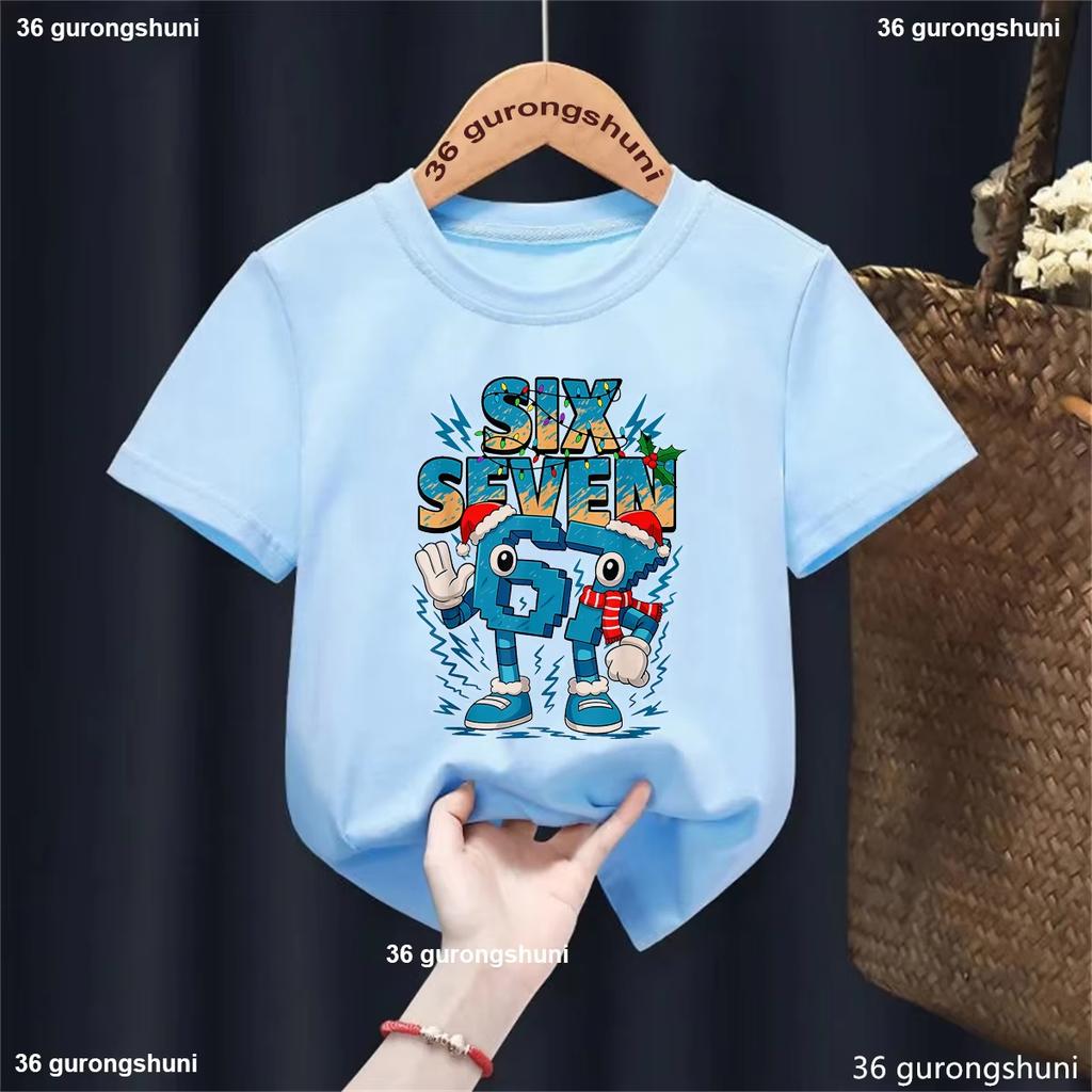 Kids 67 Themed Colorful Print TShirt Soft Cotton Fabric Breathable and Comfortable Ideal for Toddlers and Childrendf0229