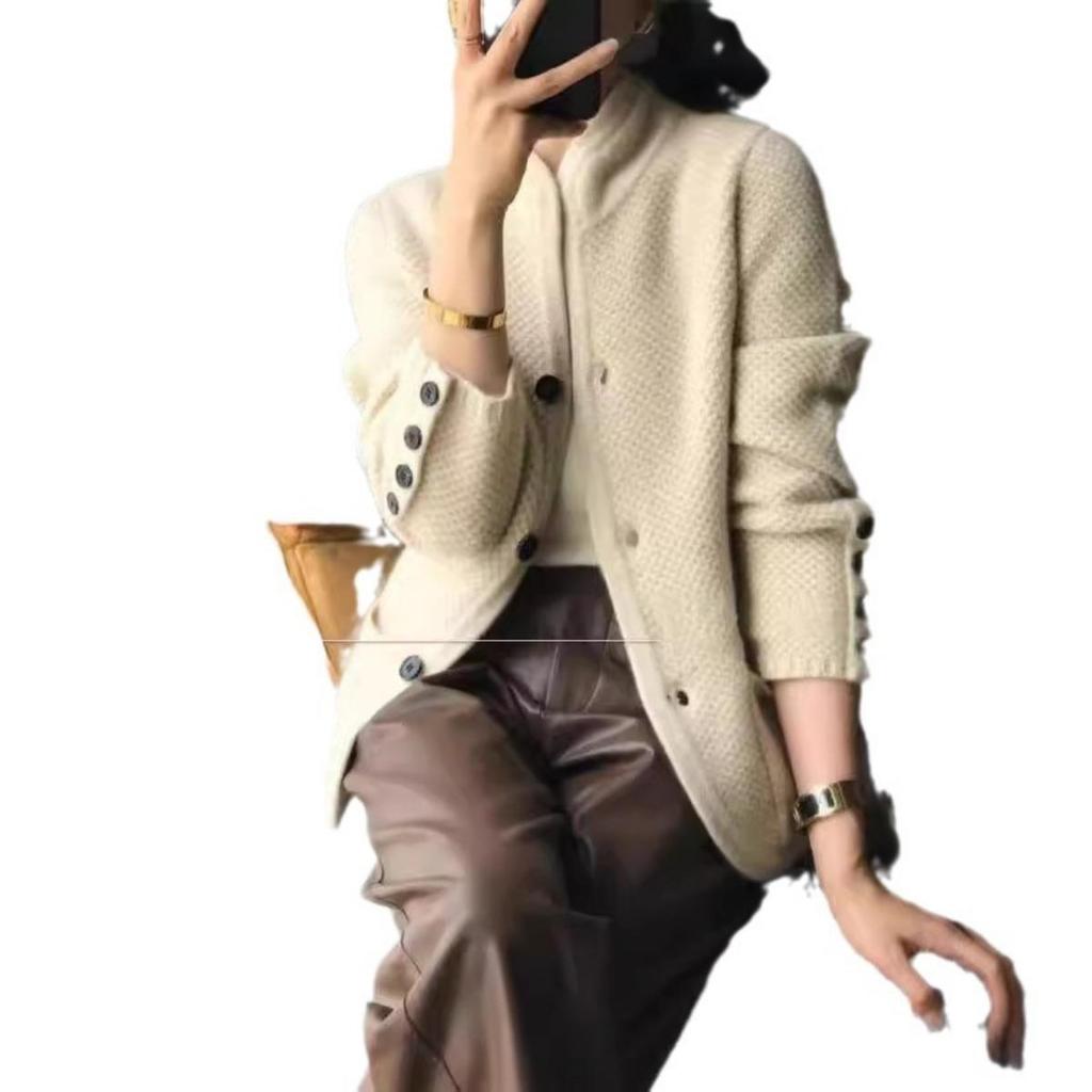 Damen Strick Frühling und Herbst Damen Modische Westliche Mode Oberteil Strickjacke Damen