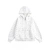 Unisex Oversized Hooded Zip-Up Sweatshirt With Star Print Cotton Blend 2026 Casual Streetwear