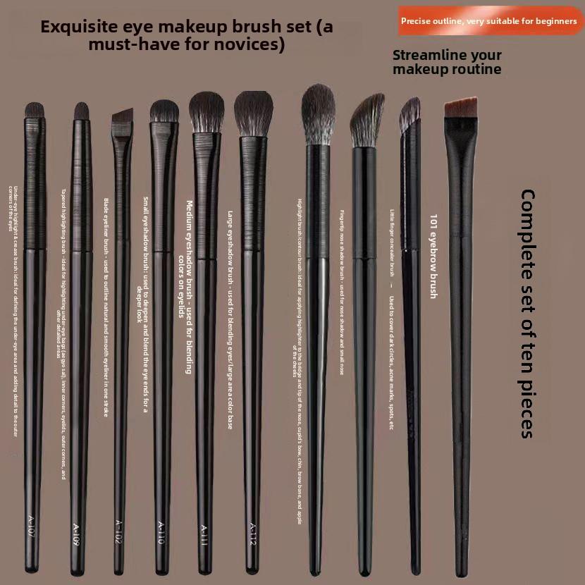 Neues Make-up-Pinsel-Set mit 11 Lidschattenpinseln Weiche Fasern Grobe Borsten Premium-Werkzeuge Augenbrauenpinsel Nasenschattenpinsel