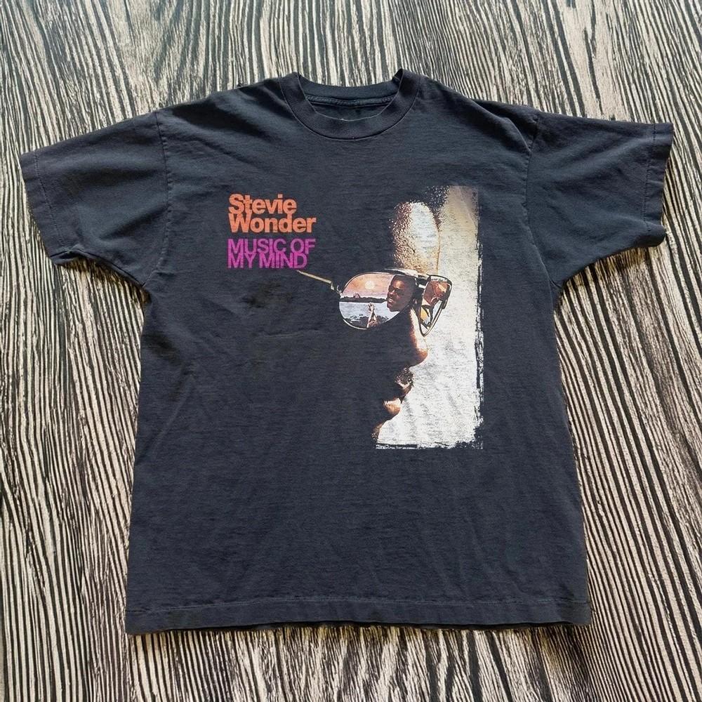 

Stevie Wonder Music of My Mind Unisex Black T-shirt Size S-5XL TU149 Unisex T-Shirt M