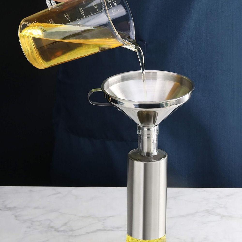 Detachable Strainer Kitchen Funnels Anti-slip Handle Funnel for Filling Small Bottles Oil