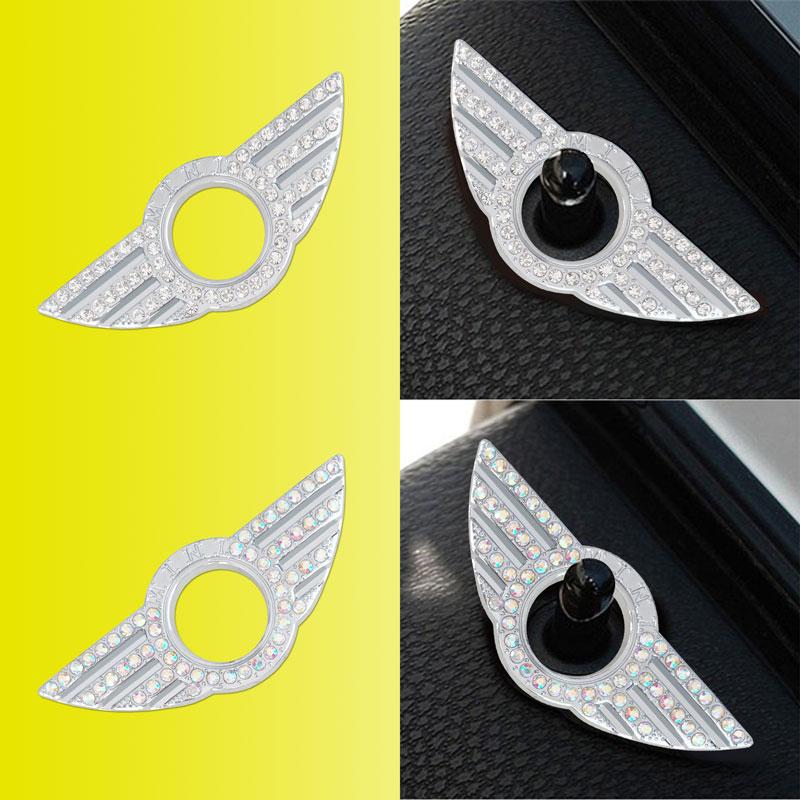 1PCS Be Suitable F55 R50 R53 R56 R60 R57 Cooper Delicate Door Pin Lock Wing Emblem Badge Stickers Car Door Metal Sticker