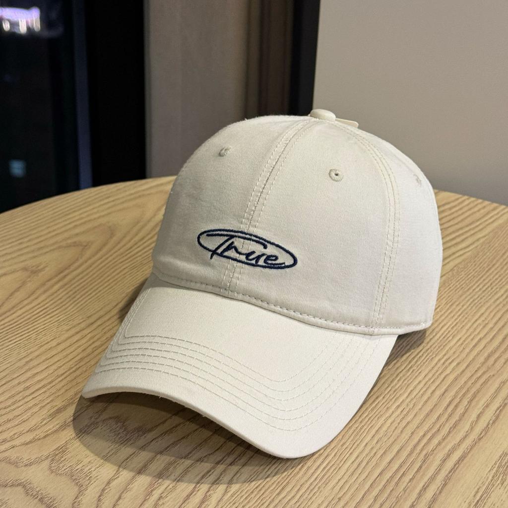 Korean-style fashion yellow letter embroidery Korean-style washed cotton baseball cap for young couples, suitable for outings, unisex sun hat