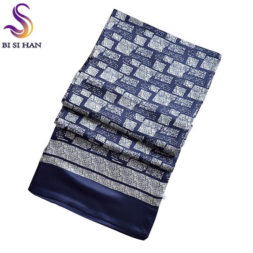 New Man100% Silk Scarf Printed New Style Brand Male Neck Scarves 160*26cm Man Scarf Cravat For Spring Autumn Winter Long Scarf