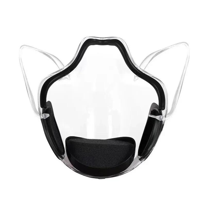 Protective Mask Transparent Mouth Cover Adult Durable Mask Face Shield Combine Plastic Reusable Anti-Fog Haze Dustproof Mask