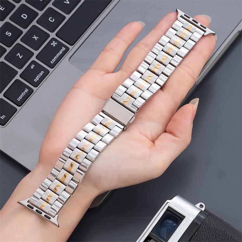 Stainless Steel Strap For Apple Watch Ultra1/2/3 49mm Metal Wristband Bracelet For iWatch 11 10 9 8 SE3 46mm 45mm 41 42mm 40mm 44mm Business Watchband