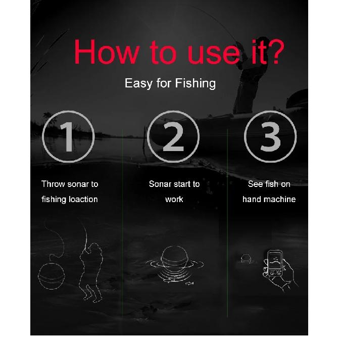 Brand New Colorful Wireless Fish Finder Dot Matrix Sonar Sensor Transducer Depth Echo Sounder  Recharged Battery