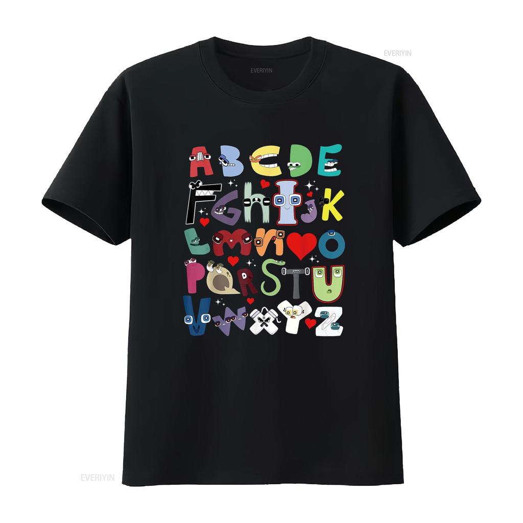 Alphabet Lore A Z I Love You Letter for Kids Boys and Girls T Shirt Vintage Washed Graphic Fashion Breathable Stretched Unisex