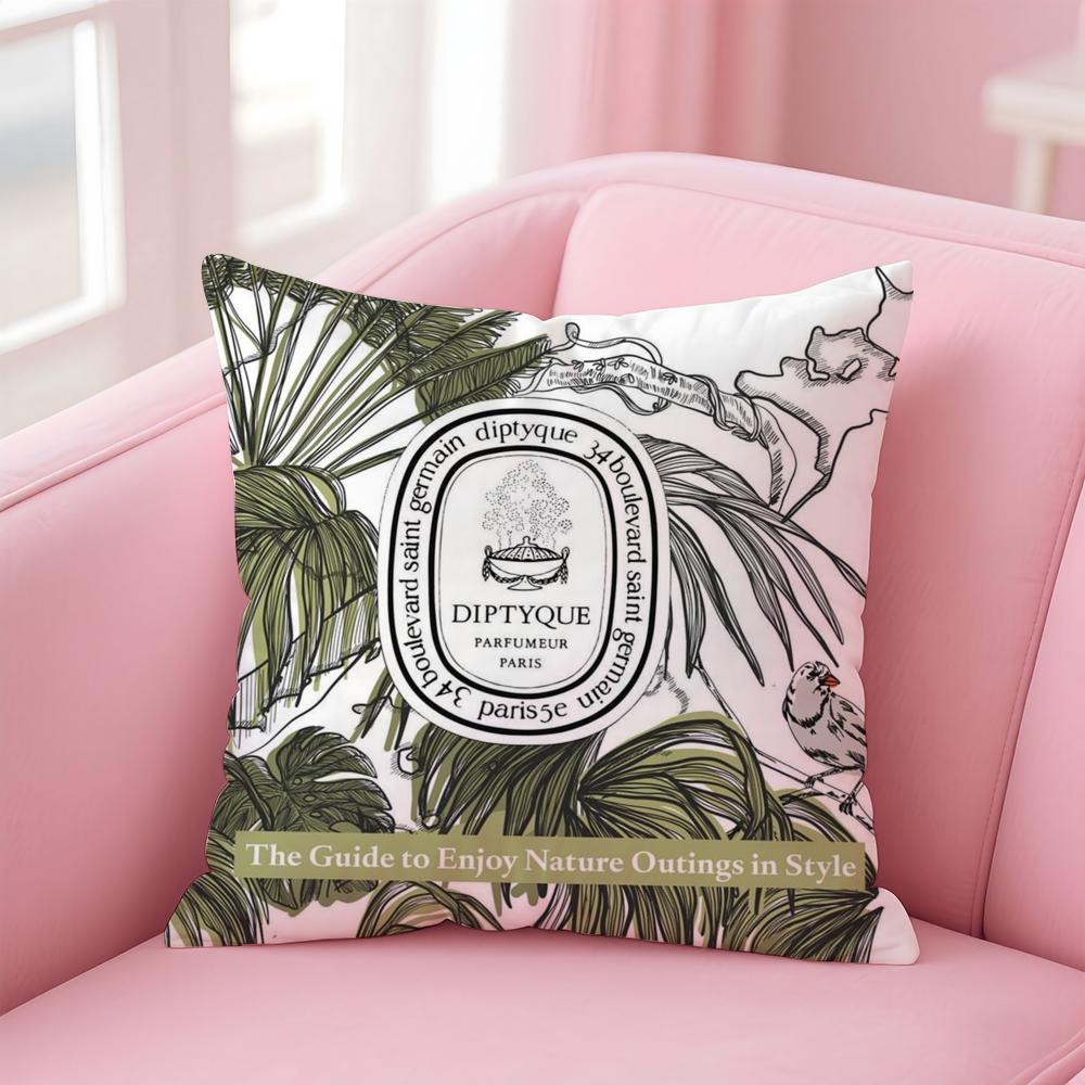 Luxury D-Diptyque Cushion Cover Home & Car Multi-Scene Pillow Cover - Reversible, Soft & Durable for Daily Use