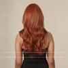 Wig Female Long Hair Orange Red Long Curly Hair Big Waves, Natural Simulation Girl Group Temperament Color Fashionable White Full Hood