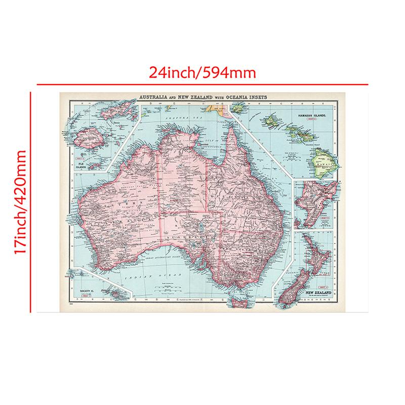 

Frameless Australia&New Zealand Map,Wall Decor,Study,Gift for Travel Enthusiasts,Study Room Accent | Global Charm Decor