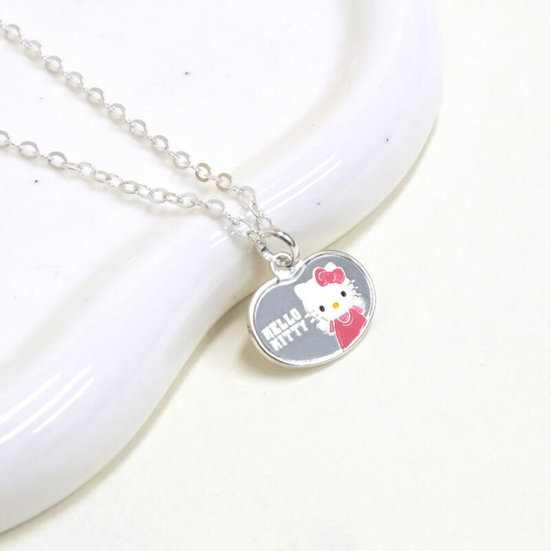 

925 Silver Hello Kitty Heart Cheer Up Children s Lost Prevention Necklace