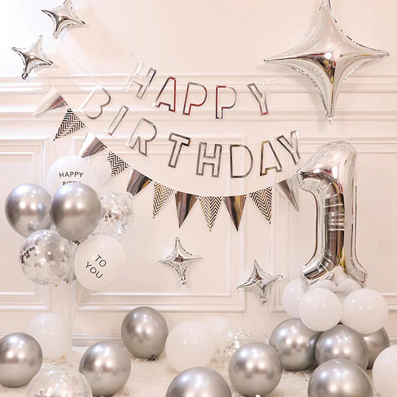 

Украшение из воздушных шаров на день рождения Набор буквенных шаров Баннер для вечеринки «С днем рождения» Принадлежности