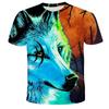 European and American Trendy New Animal Wolf Cool 3D Digital Printed Pattern Street Style Men's Casual T-shirt