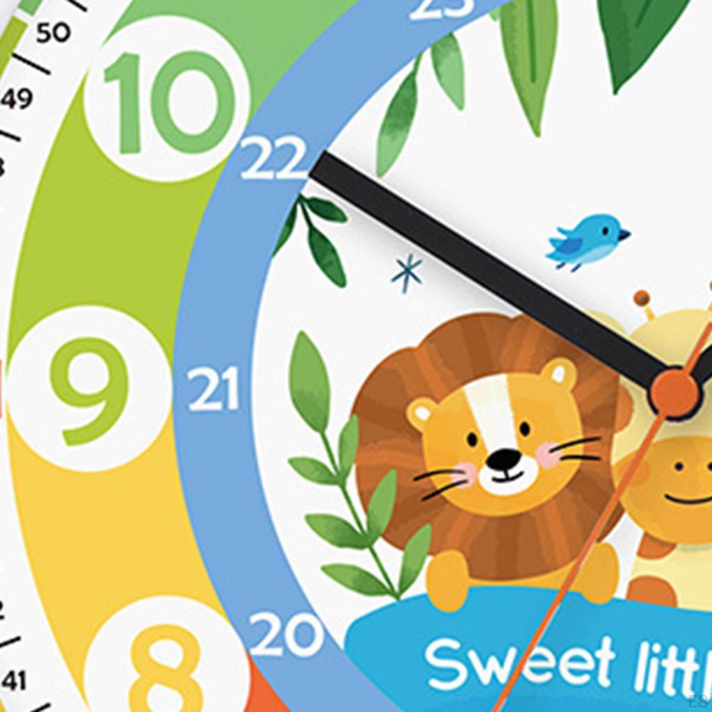 10 Inch Analog for Kids Non Ticking Teaching Clock Educational Tool Learning Bedroom
