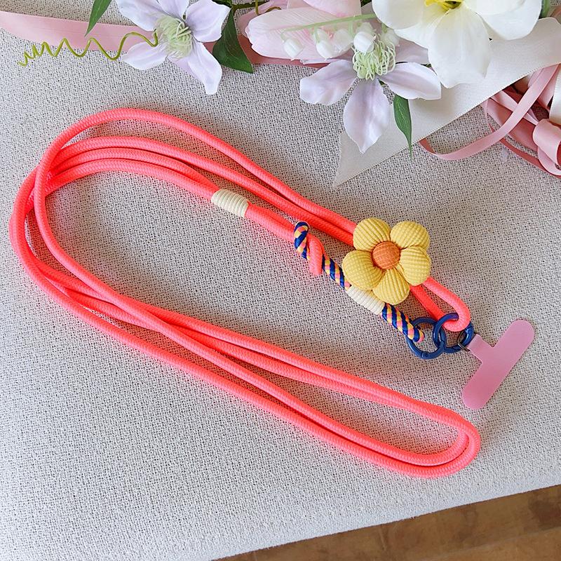 

1 шт. Цветочный плетеный наплечный шнурок для мобильного телефона, регулируемый, съемный, универсальный чехол для телефона, шнурок против потери