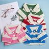 Dog Short Sleeved Shirt Casual PoloStriped T-Shirt Summer Clothing for Puppies