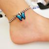 Women's Rhinestone Butterfly Pendant Anklet - Trendy Sparkling Foot Jewelry
