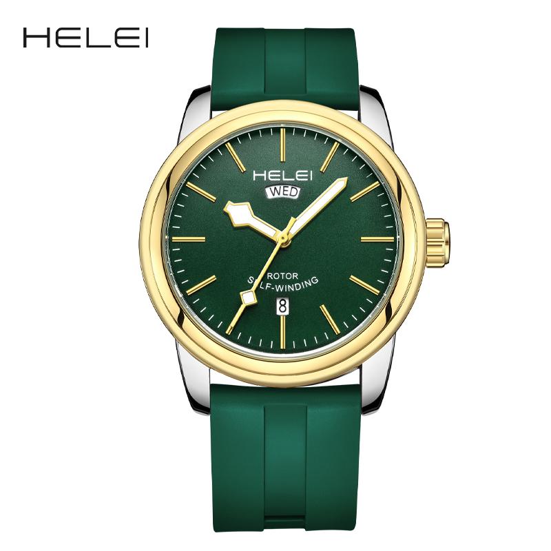 HELEI Sport Men Watch Top Brand Luxury Military Army Waterproof Male Clock Quartz Business Original Silicone Wristwatch 9020AJ
