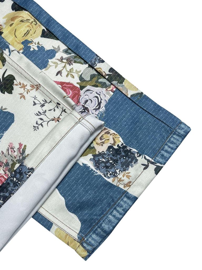 European & American Women's Retro Loose Wide-Leg Printed Jeans (N023)