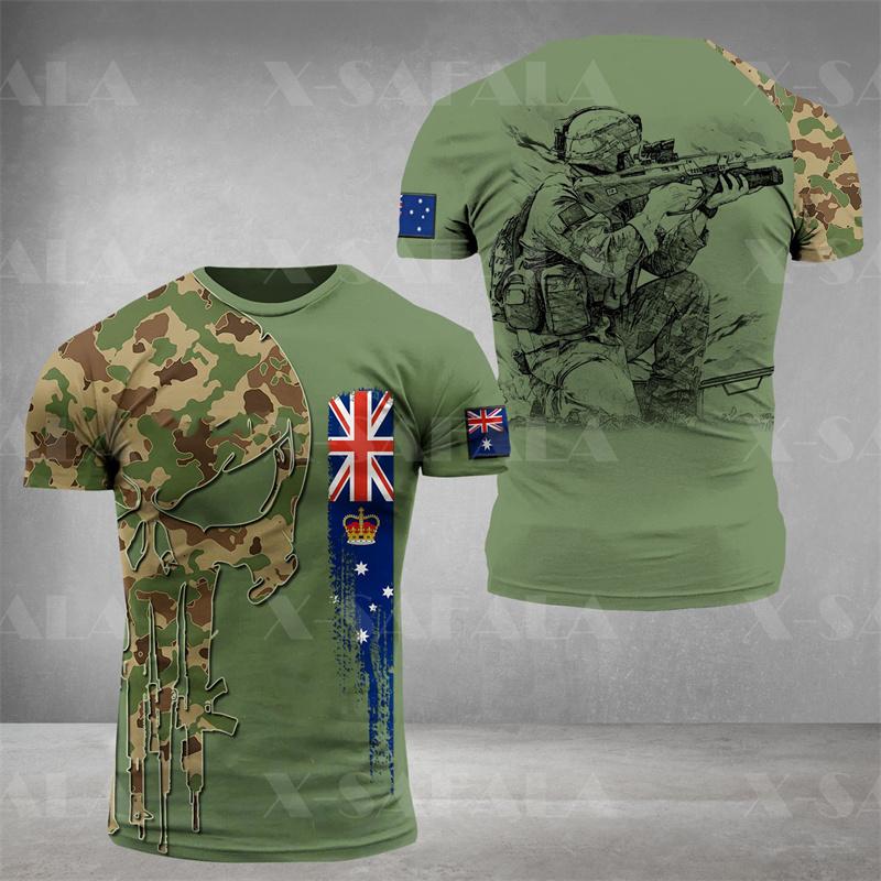 

Australian Forest Camouflage T Shirt for Men Tops Tee Shirts 3D Printed Jungle Short Sleeve XXS