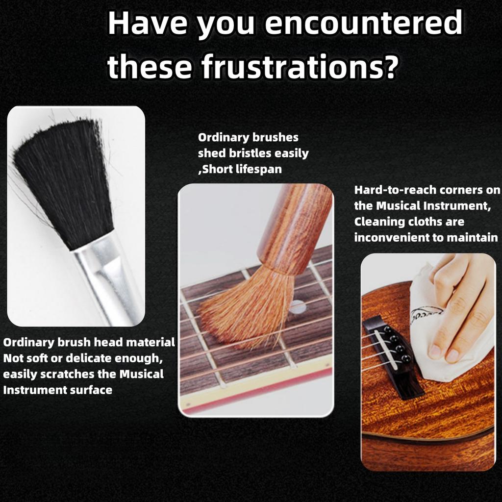1PCS Double Head Guitar Cleaning Brush Dust Brush for Guitar Care String Fretboard Musical Instrument Cleaning Brush