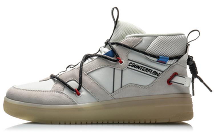 Li Ning CF Hunter Counterflow Hunter Нескользящие Легкие Средние Скейтбордические Ботинки Мужские Серые AGCQ127-1 41