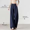Women's Faux Denim Straight Wide-Leg Pants