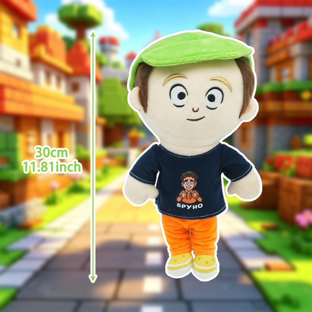 Plyšák Bruno a Alina Cool Bruno se zeleným kloboukem Plyšová panenka Zábavná hravá dvoučlenná kombinace Plyšák Dárky k narozeninám