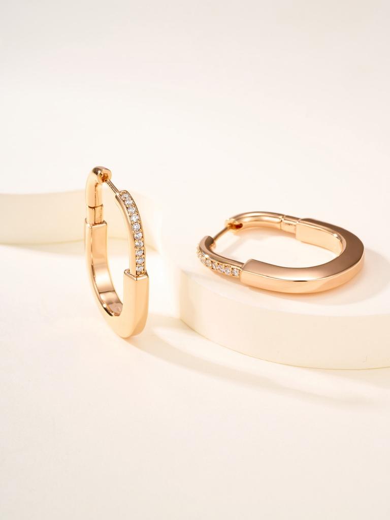 Boucles d'oreilles forme cadenas clous d'oreilles avec diamants bijoux de haute qualité cadeaux pour le port quotidien, hommes et femmes ne sont pas limités à fait main