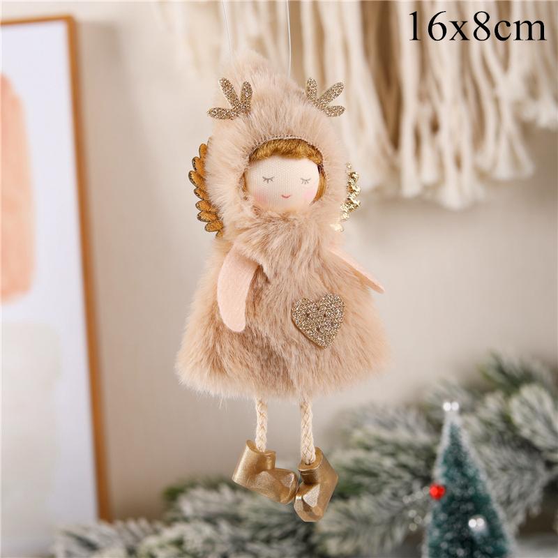 2025 Christmas Angel Dolls Plush Girl Christmas Tree Decorations for Home Navidad Ornaments Xmas Pandent New Year Gifts for Kids