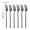 6Pcs Mirror Dinner Forks Cutlery Black Stainless Steel Fork Flatware Kitchen Silverware Western Dinnerware Restaurant Fork Set