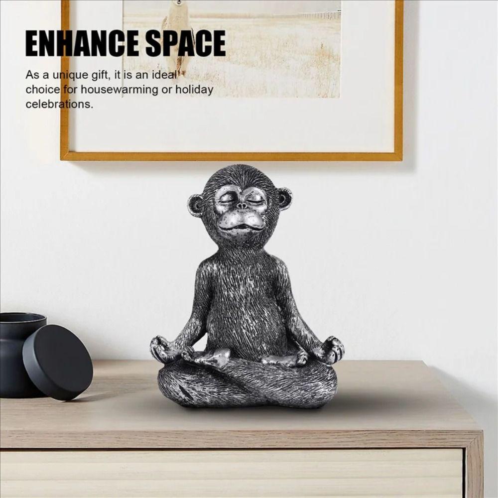 Resin Monkey Figurine Modern Animal Miniatures Sculpture Home Decoration Monkey Statue Entrance
