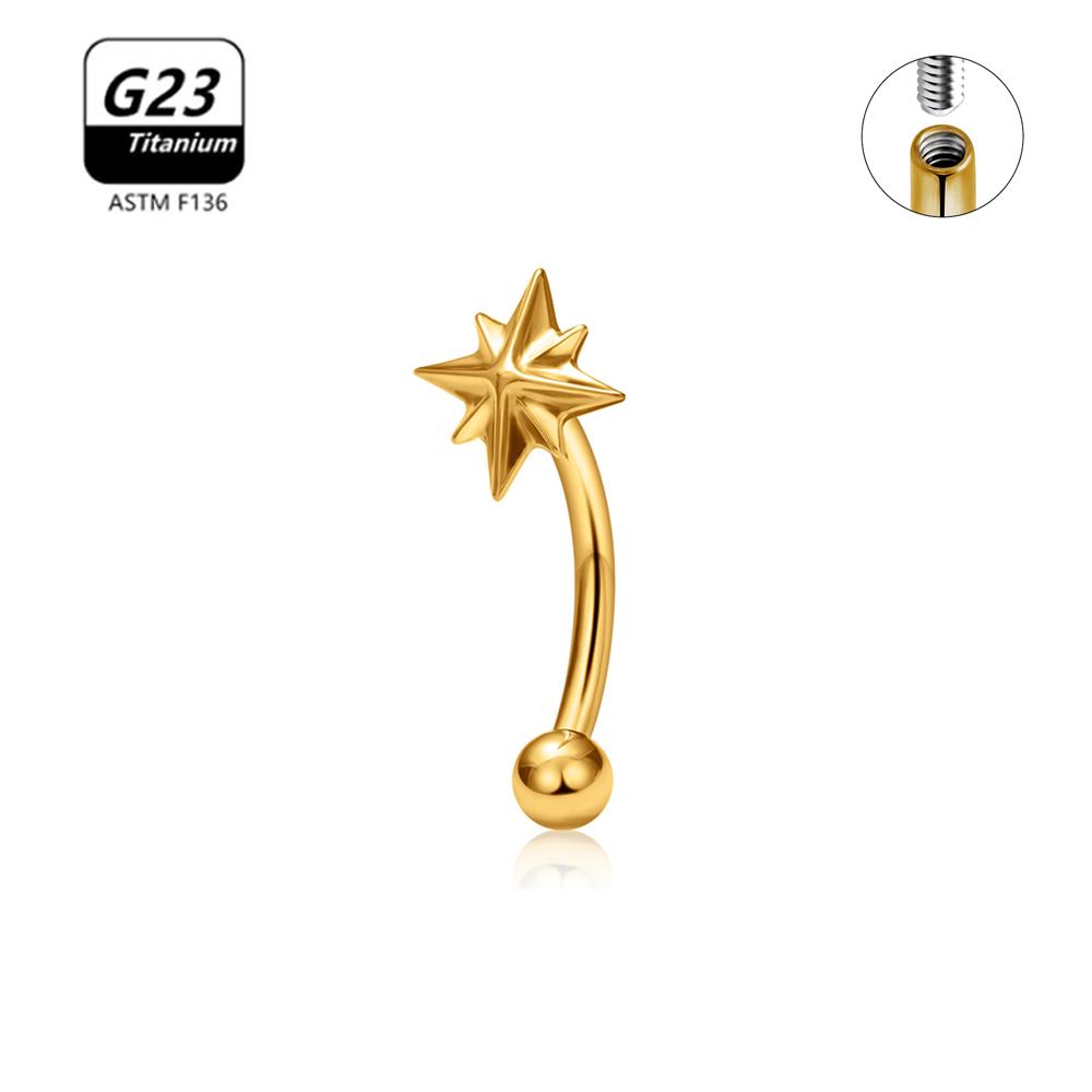 G23 Titanium ASTM-F136 Piercings Eyebrow Internal thread Eyebrow Piercings Body Zircon For Women zircon Earring