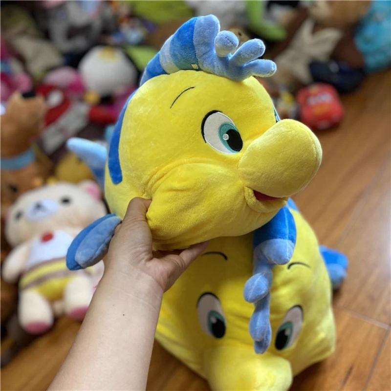 35-45cm The Little Mermaid Flounder Plush Toy Fish Stuffed Doll Kids Comfort Soft Collectible Birthday Gift Cuddly Fluffy Huggable Kawaii Adorable