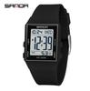 SANDA Women's Casual Digital Watches LED Lighting Stopwatch Alarm Clock Time Display 3ATM Waterproof Lady Elegant Watches 6363