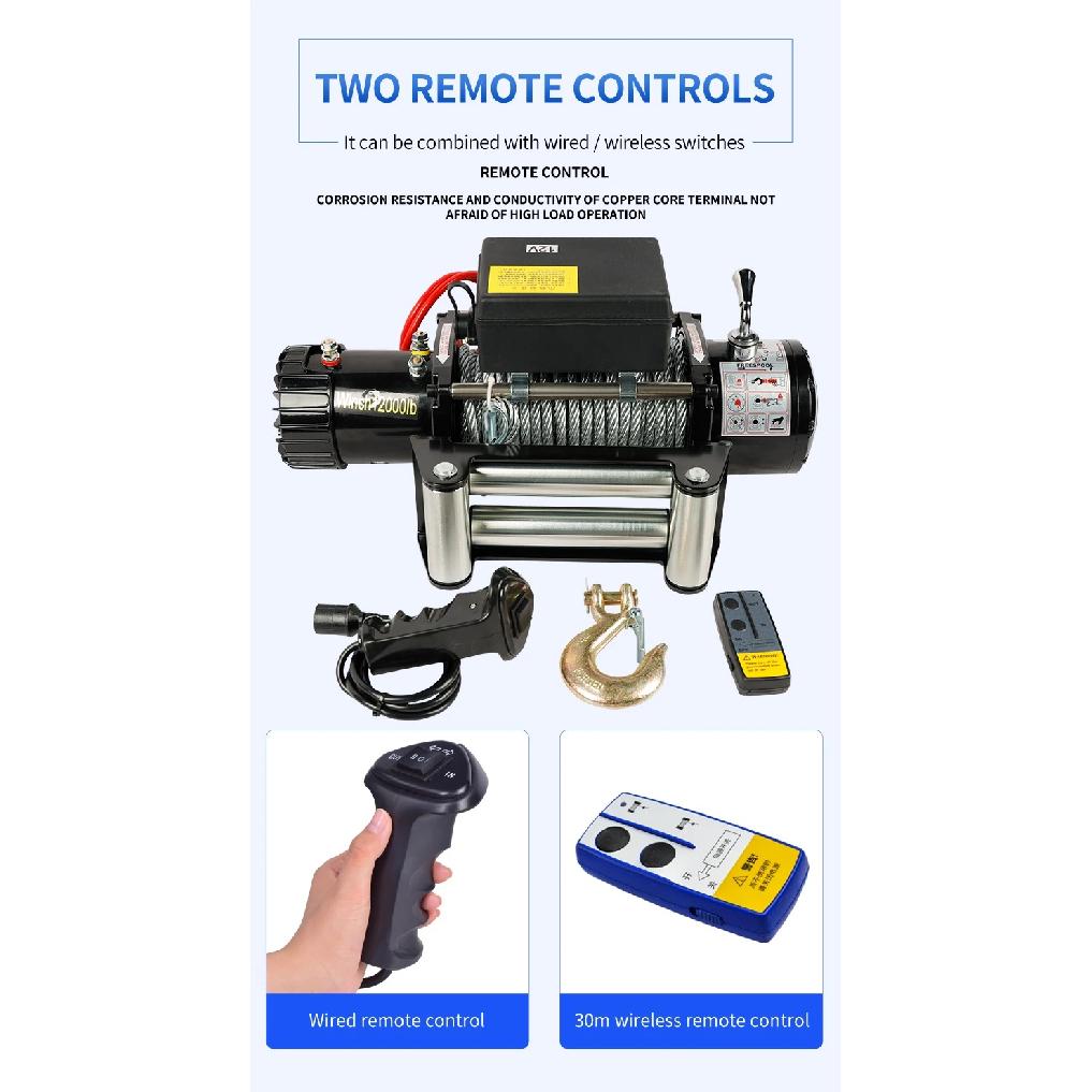 Small Electric Winch for Warehouse Use 9500lbs Pull Capacity for Boat Car 12V 24V 48V 4x4 Anchor for Car Warehouse Use