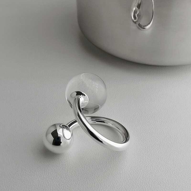 Women s Light Luxury Geometric Sphere Open Ring - Exquisite, Stackable Fashion Statement Adjustable Open