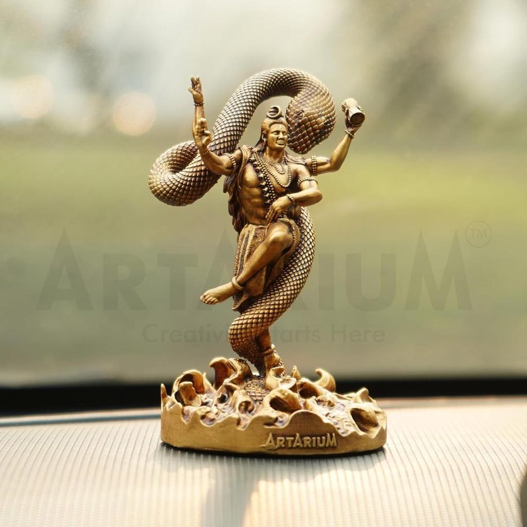 Mystical Shiva Idol Dancing Shivji Statue Handcrafted Shankar Bhagwaan Idol Bholenath Murti Mahadev Statue for Car Dashboard Home Decor Temple