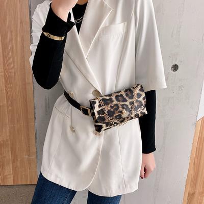 Women's Bag, New Leopard Print Small Fanny Pack, Trendy Fashion Chain, Shoulder Mobile Phone Bag, Fashionable Messenger Bag.