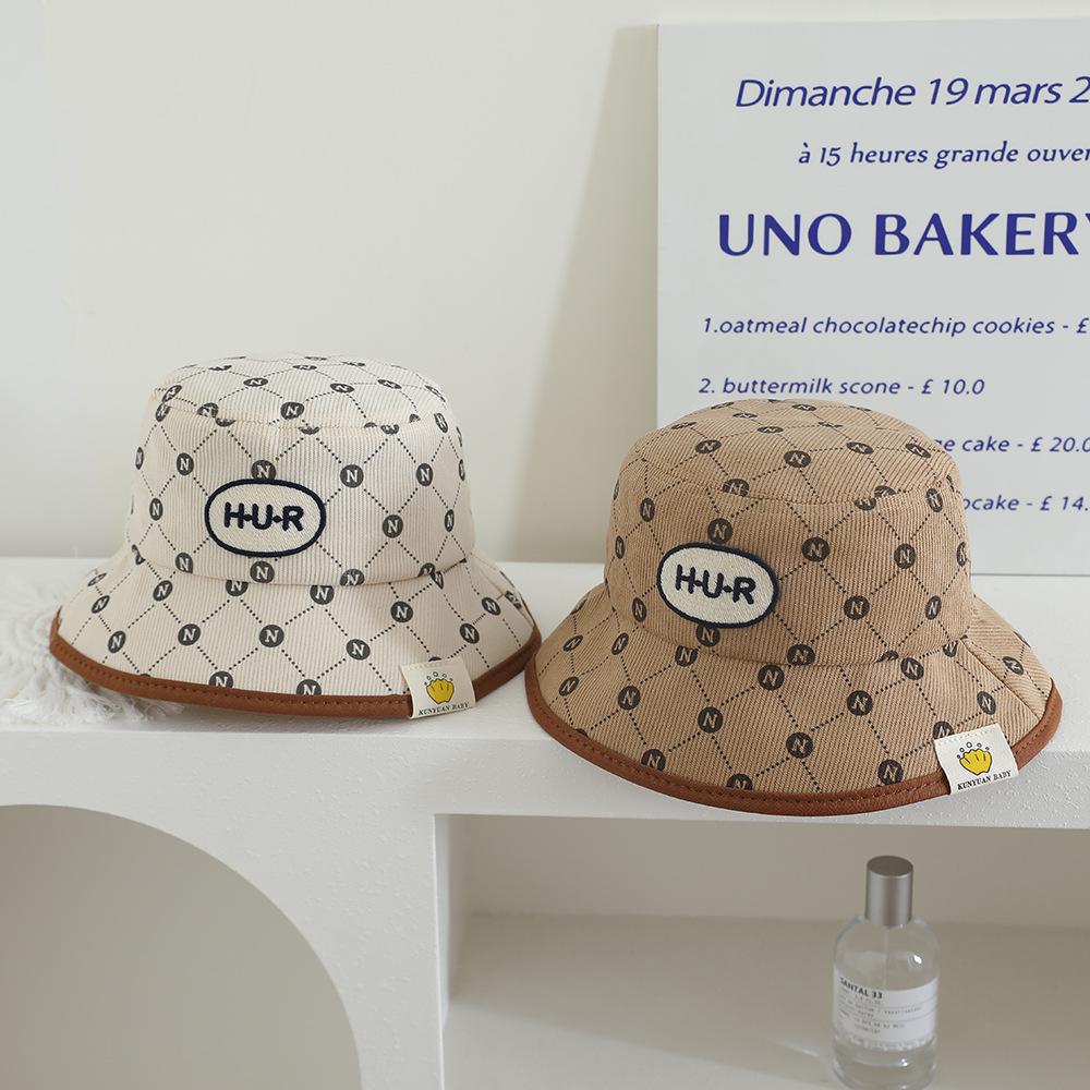 Children's Autumn/Winter Corduroy Fisherman Hat - Korean Style, Graffiti Design, Fashionable Baseball Cap.