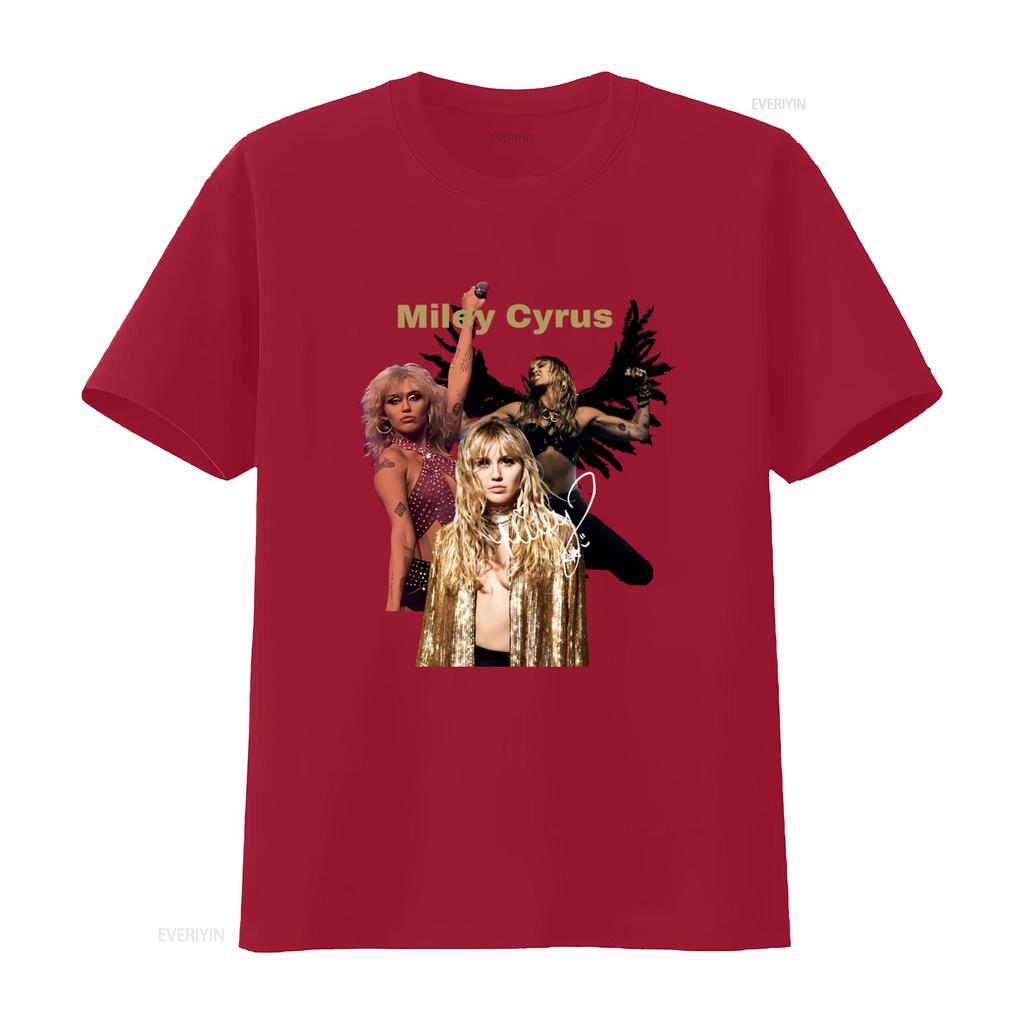 Miley Cyrus Print  Cotton T Shirt All Sizes S 5XL G188 Vintage Washed Fashion Unisex Breathable Homme Casual Graphic Streetwear