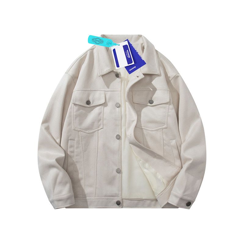 Wassup American Retro Jacket for Men, Autumn and Winter 2026 New Style, Distressed Loose Workwear Lapel Jacket for Teenagers