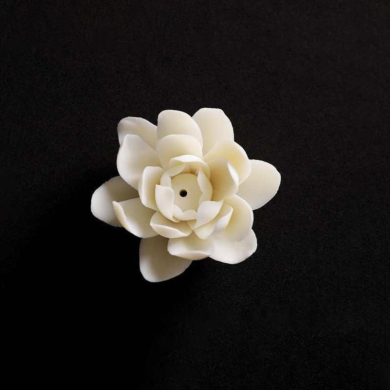 Ceramic White Lotus Incense Burner Home Decor Incense Stick Holder Buddhist Aromatherapy Incenses Censer Use in Office Teahouse