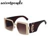 Classic Oversized Square Sunglasses Women Big Frame  Luxury Brand Designer New Vintage Shield Sun Glasses For Ladies Eyewear